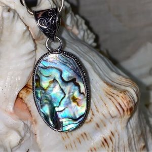 Abalone Natural Gemstone statement pendant